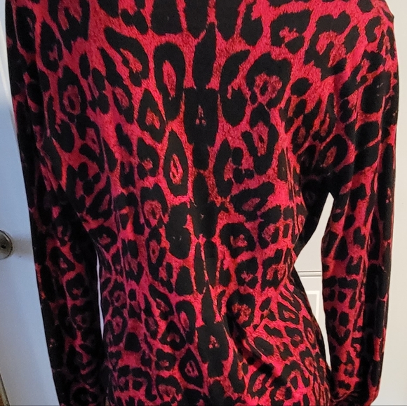Sexy Animal Print Open Style Sweater I-N-C Large - Picture 6 of 7
